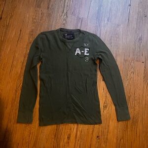 American Eagle Outfitters Dark Green Long Sleeve Shirt